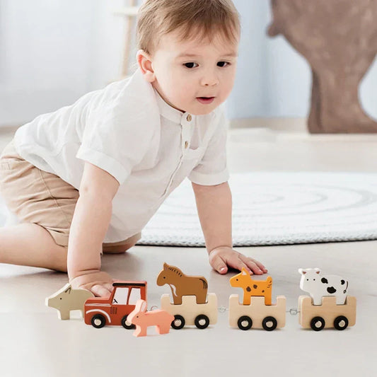 Houten Dierentrein – Creatief Speelgoed van Duurzaam Hout, Educatief en Interactief Speelplezier 2