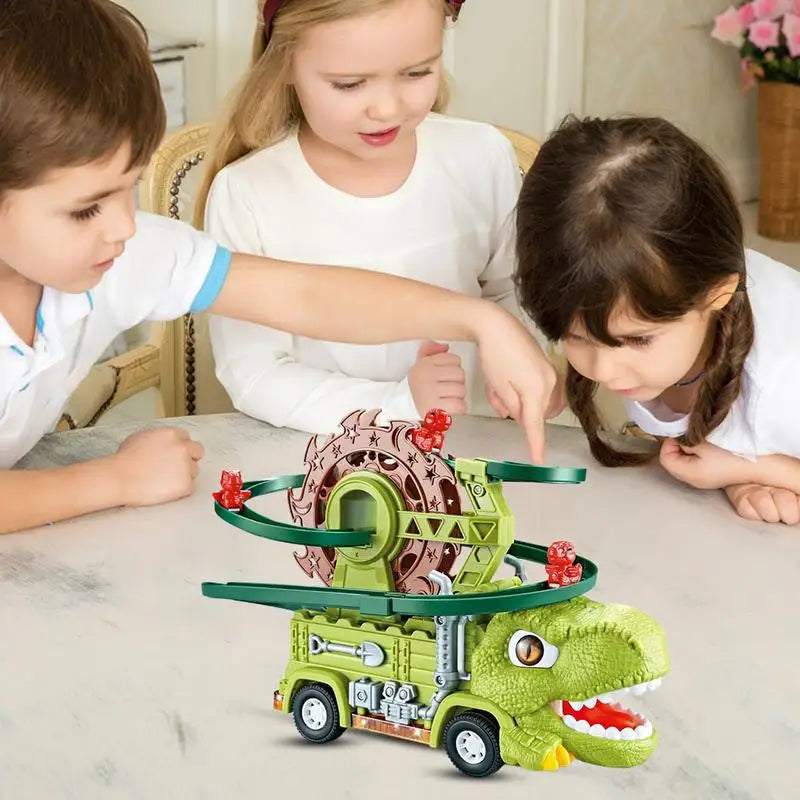 Dino Racebaan – Interactieve Speelset van Hout met Klim- en Racefuncties – Geschikt voor Kinderen vanaf 3 Jaar-3