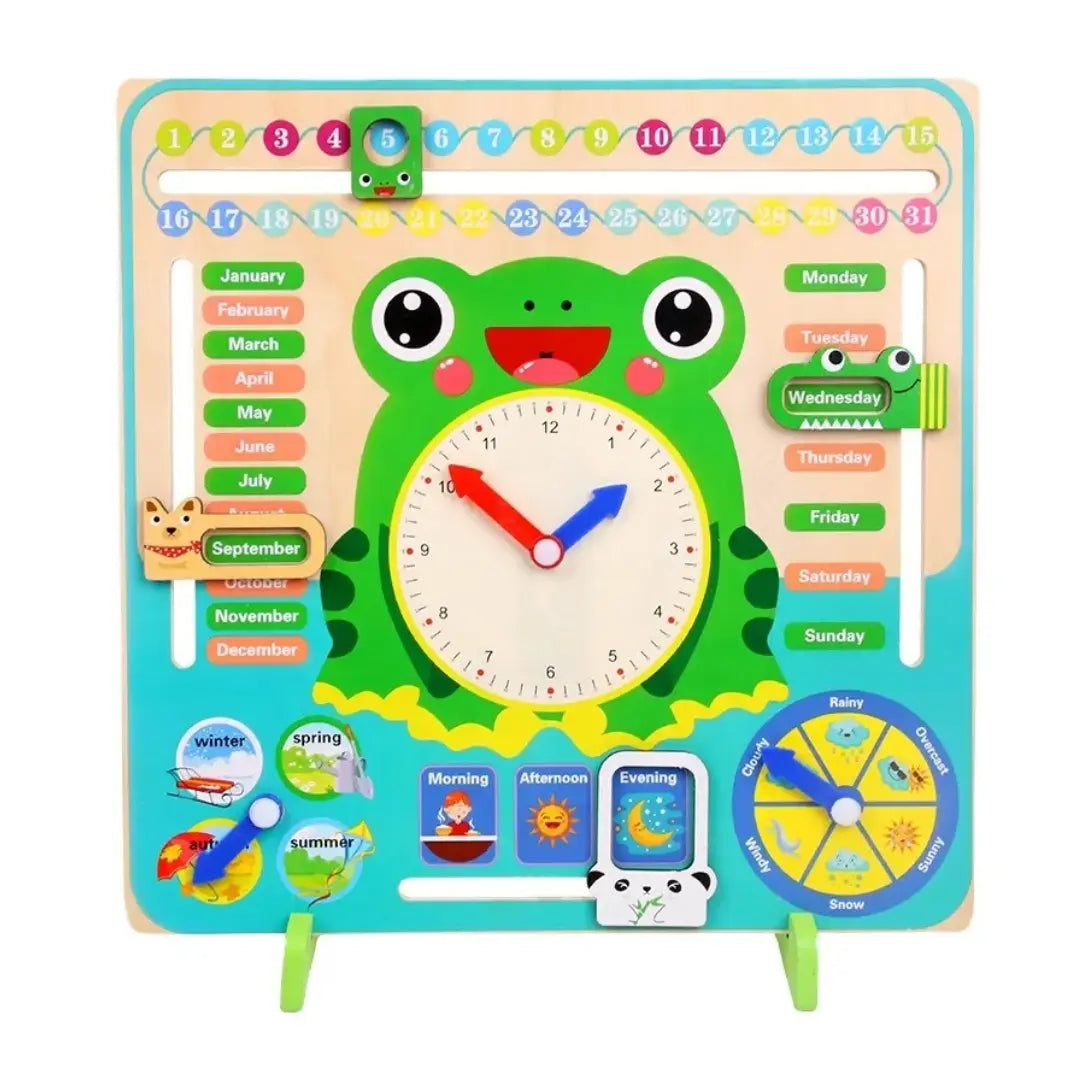 Peuter Kalenderklok – Educatief Speelgoed voor Tijd, Datum en Seizoenen – Houten Interactief Leerspel 1