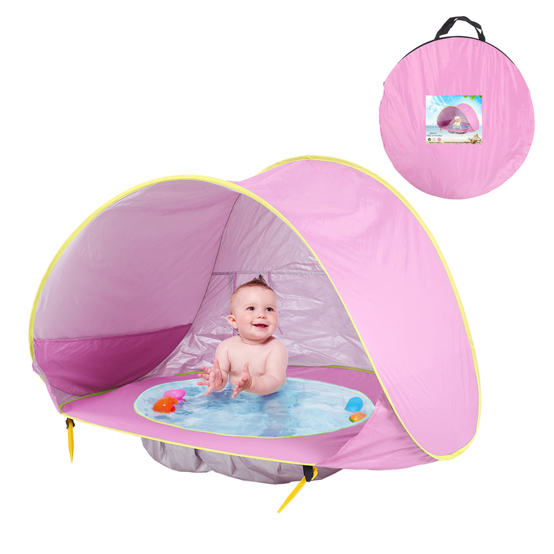 Babystrandtent – UV-Bescherming, Pop-Up Ontwerp met Verkoelend Badje – Ideaal voor Baby's en Peuters-6