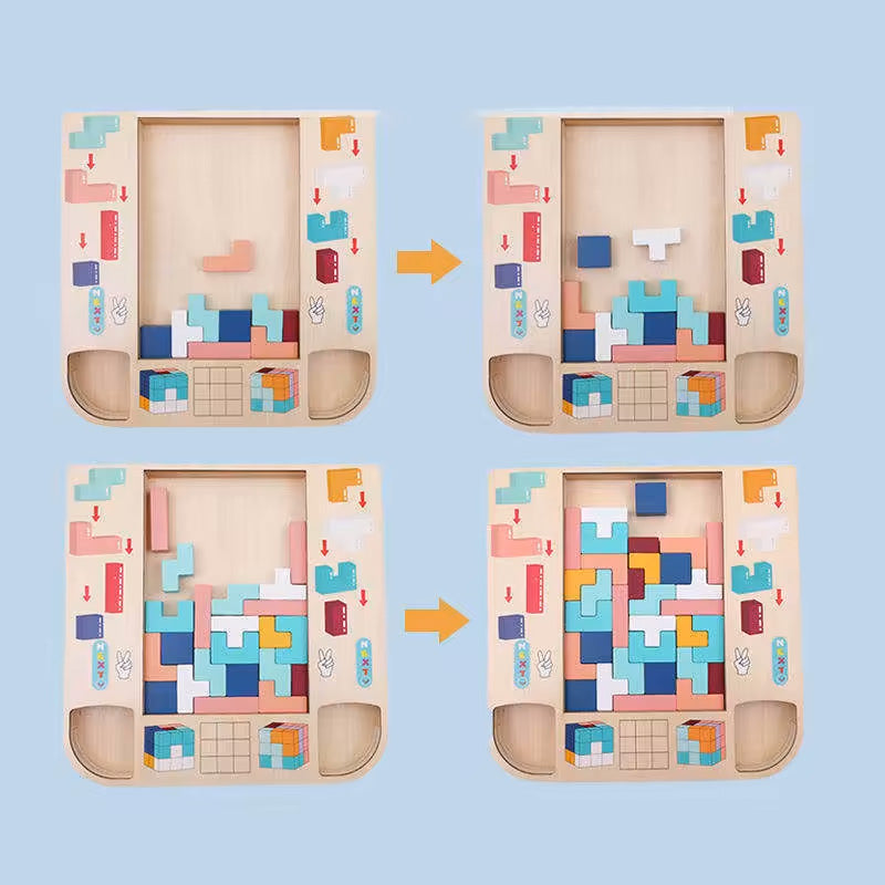 Houten Tetris Spel – Educatief Speelgoed voor Peuters – Stimuleert Creativiteit en Probleemoplossend Vermogen 3